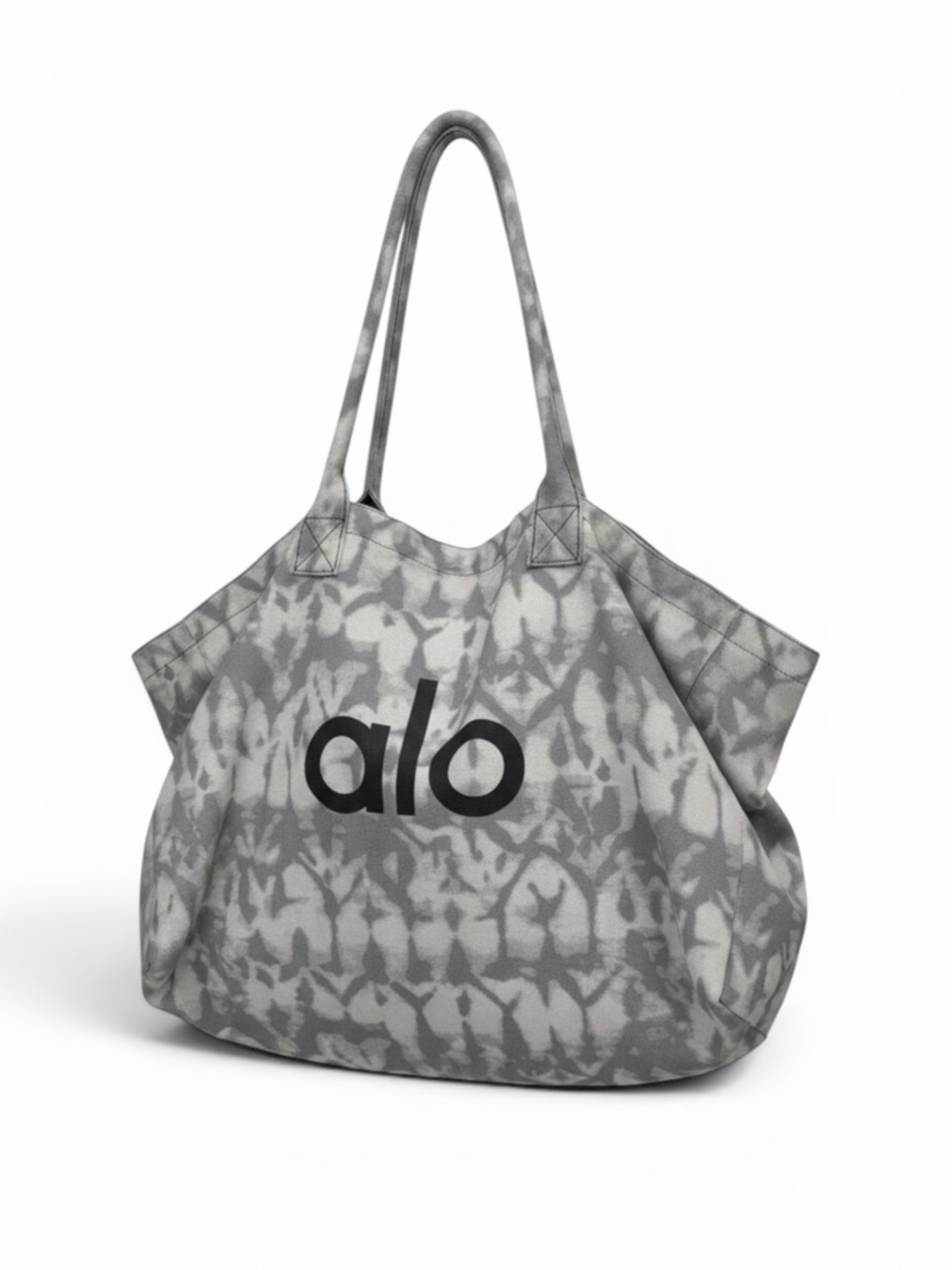 Alo Yoga Gray Tie-Dye Canvas Tote Bag